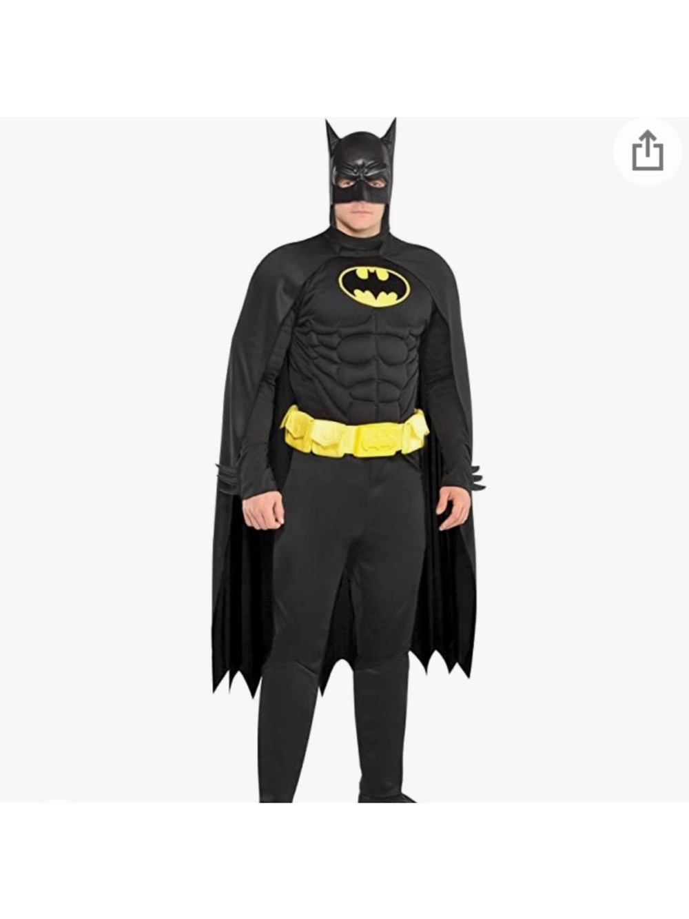 Party City Black and Yellow Bat Hero Kids Costume